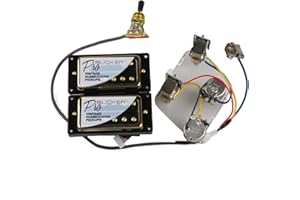 ALLJITA ProBucker Alnico 5 Humbucker Bridge&Neck Pickups with Pro Push/Pull Wiring Harness for Epiphone Electric Guitar Parts (Golden Bk)