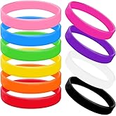 Morcheiong Colored Rubber Bracelets - 100pcs Blank Silicone Wristbands for Men Women and Teens