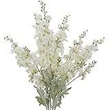 MINYULUA 6pcs Artificial Delphinium Flowers White