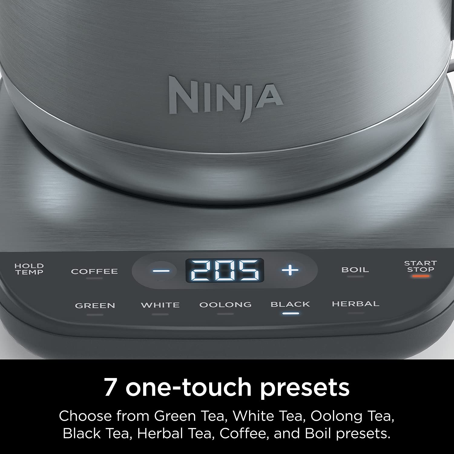 Ninja KT200 Precision Temperature Electric Kettle, 1500 watts, BPA Free, Stainless, 7-Cup Capacity, Hold Temp Setting, Silver, KT200 - Image 9