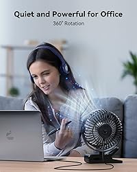 GEHEN Clip-On Fan with Sturdy Clamp, USB-Powered