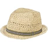 Kids Straw Fedora Sun Hat Short Brim Panama Jazz Hat Roll Up Western Trilby Cap Summer Outdoor Beach Sun Cap for Boys Girls