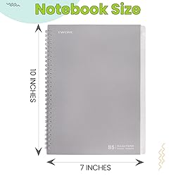 TWONE Spiral Notebook, 7"x10", 140 line Ruled