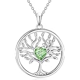 Plesitep Tree of Life Necklace for Women Sterling Silver Life Tree Pendant Necklace Sterling Silver Jewelry Valentine's Birthday Anniversary Wedding Christmas Mothers Gifts