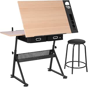 Amazon.com: VIVOHOME Adjustable Height Art Table Craft ...