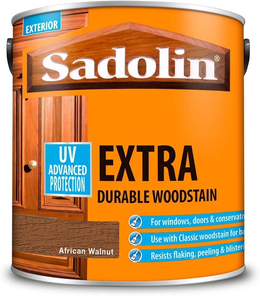 Sadolin 2.5L Extra Durable Woodstain African Walnut Finish Outdoor Wood