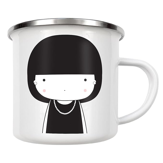 artboxONE Emaille Tasse 'Coco girl' von Bandit - Emaille Becher Comic