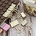 TecUnite 150 Pcs Binder Clips Assorted Sizes Gold Paper Clamps Clips Large Medium Small Office Supplies