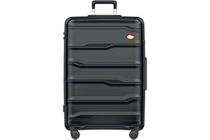 MGOB 28 Inch Luggage with Spinner Wheels, Large Hard Shell Suitcase, Lightweight PP Luggages with TSA Lock, Checked-Large Suitcases 28-Inch, Black