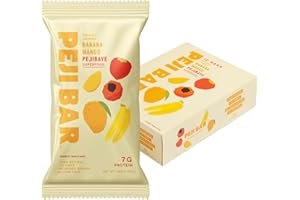 PEJI BAR Superfood Energy Bars |Mango Jambo Banana Mango Flavor | Gluten Free, 7g Protein, Fiber, Whole Ingredients, No Sugar Added | Adventure Ready Snack, 12 Count