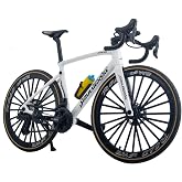 Kuasting 1:8 Scale Alloy Bicycle Model Road Bike Toy Cake Topper Desktop Decoration Crafts for Cycling Lovers Bike Racers Athletes Children (White)