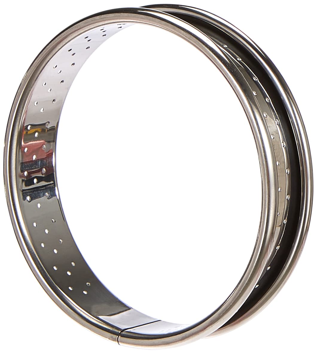 De Buyer Tart Ring with Perforated Rounded-Off Edges, Silver