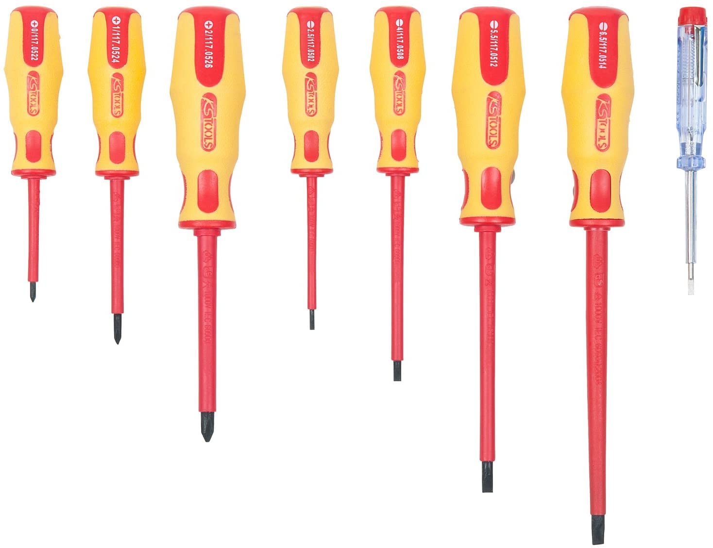 KS Tools 117.055 Ergo VDE PH/Slot Screwdriver Set (8 Pieces)