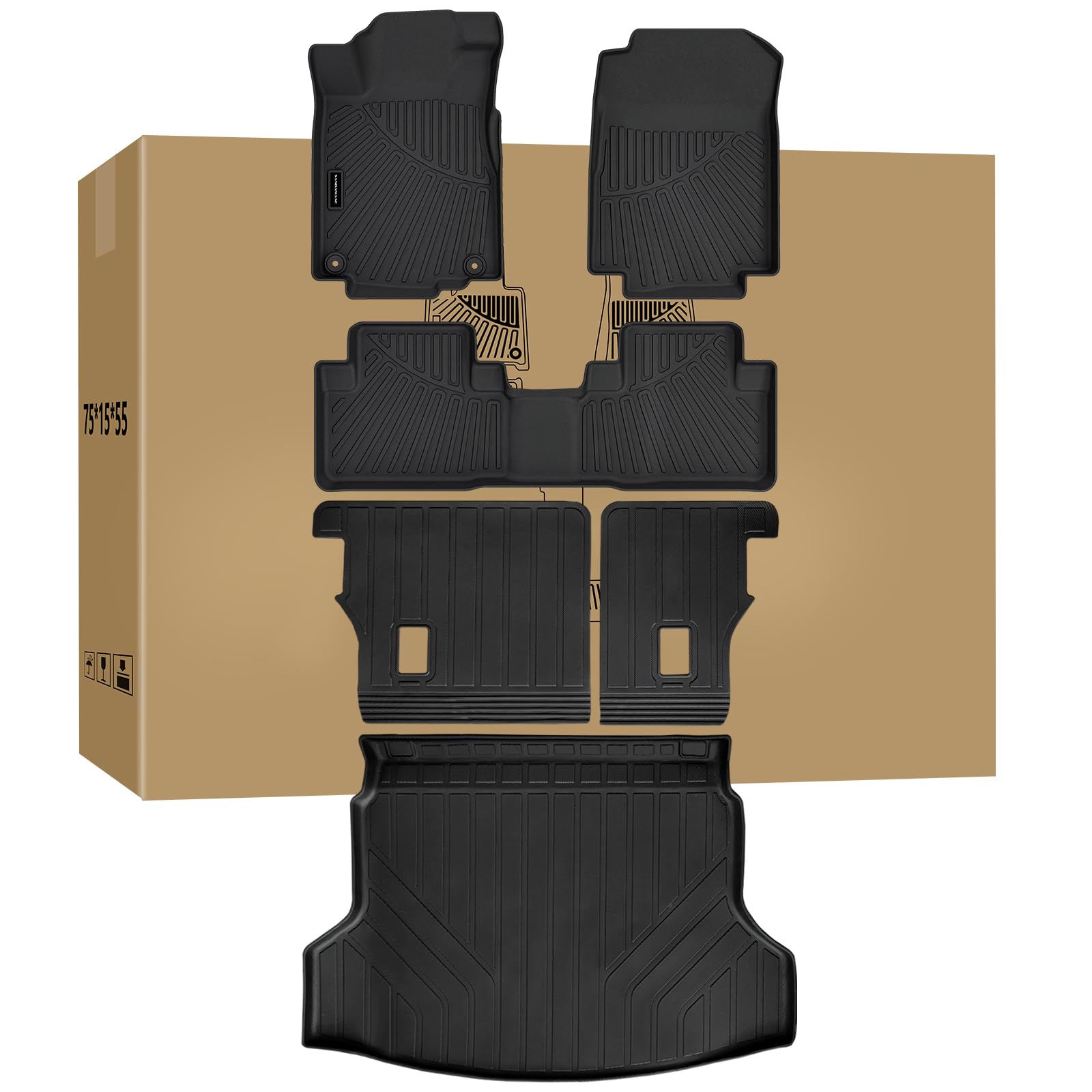 Photo 1 of SANBAN-AXE Floor Mats & Trunk Mat & Backrest Mat for 2012-2016 Honda CR-V LX & SE & EX & No subwoofer TPE All Weather Protection with Velcro Rear Seats Backrest(Not Fit CRV Touring & EX-L)