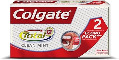 Colgate Pasta Dental Total 12 Clean Mint, 100 ml, Paquete de 2 Piezas