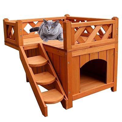 Wooden Cat House with Stairs, Balcony, Ghana Ubuy