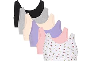 Fruit of The Loom Girls Multi Pack Cotton Built -Up Stretch Sports Bra Available in 6 Packs!