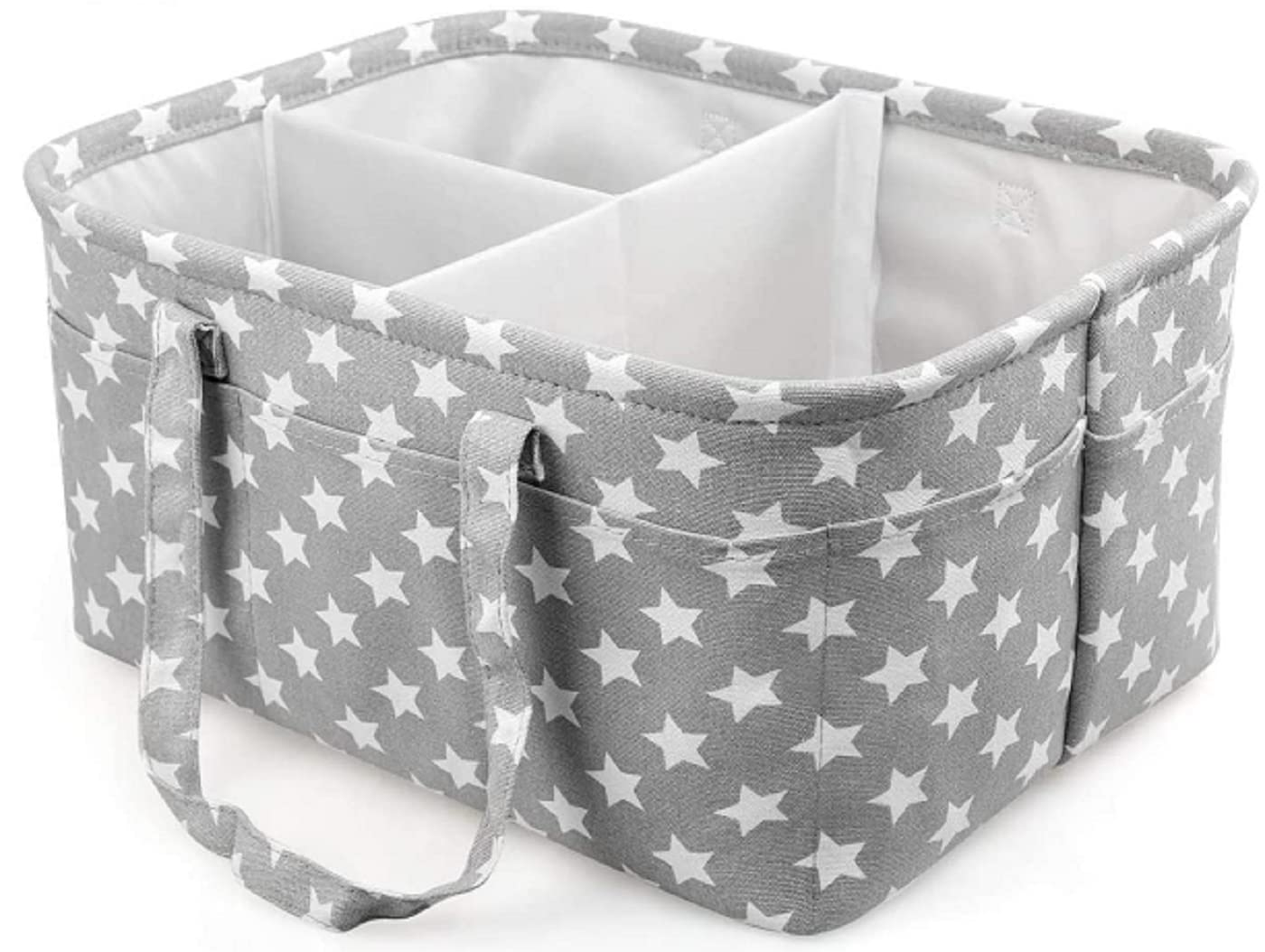 Business Trend Baby Nappy Caddy, Portable Nursery Organizer, Storage Basket for Babies, Portable Holder Tote Bag for Changing Table Car Travel Newborn Essentials .Baby Gift Accessories (grey)