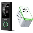 GlocalMe Numen Air 5G Portable WiFi Mobile Hotspot and RoamPlug Universal Travel Adapter with 4G WiFi Mobile Hotspot, All-in-One International Power Plug Adaptor, 4 USB Ports and Max 70W Output for US