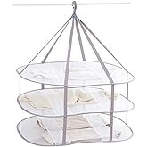 Looca 3-Tier Folded Mesh Clothes Hanging Dryer Sweater Drying Rack 30.3" L * 24.5" W*30.7" H