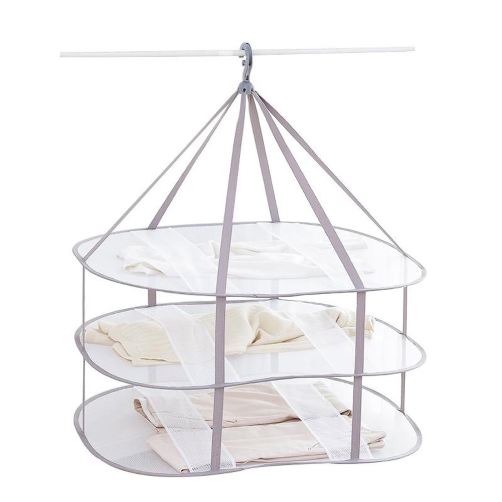 Photo 1 of Looca 3-Tier Folded Mesh Clothes Hanging Dryer Sweater Drying Rack 30.3" L * 24.5" W*30.7" H