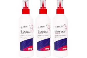 Mont Marte PVA Craft Glue Fine Tip 250gm - 3 Pack, Great for a Wide Variety of Craft Projects and Dries Quickly to a Clear Fi
