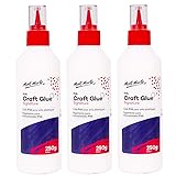 Mont Marte PVA Glue Craft Glue, Fine Tip 250g-3 Pack