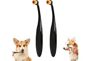 FGEAKL 2Pcs Powder Applicator Brush for Dogs and Cats,Long Tapered Bristles,Tear Stain Remover Brush for Safely Apply Tear Stain Powder