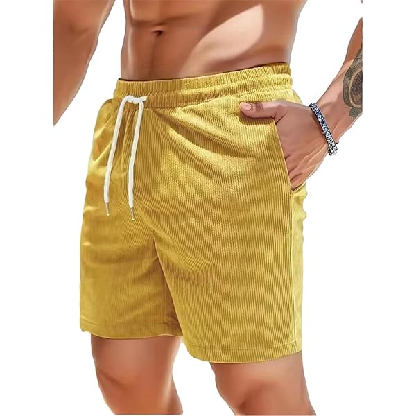 Men's Loose Shorts Summer Corduroy Casual Five-Point Pants