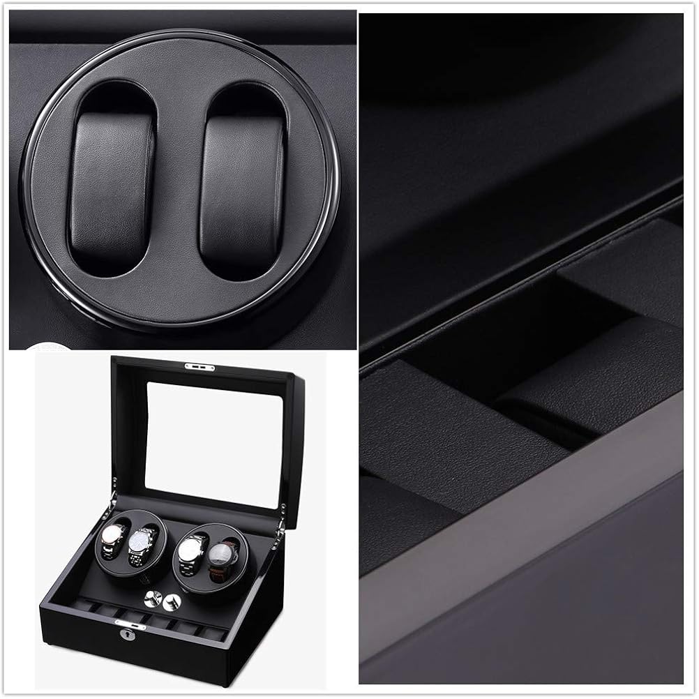 Lls Watch Winder For 46 Automatic Watches With Quiet Motors Piano Paint By Ac Adapter Or Battery Multi Watch 03