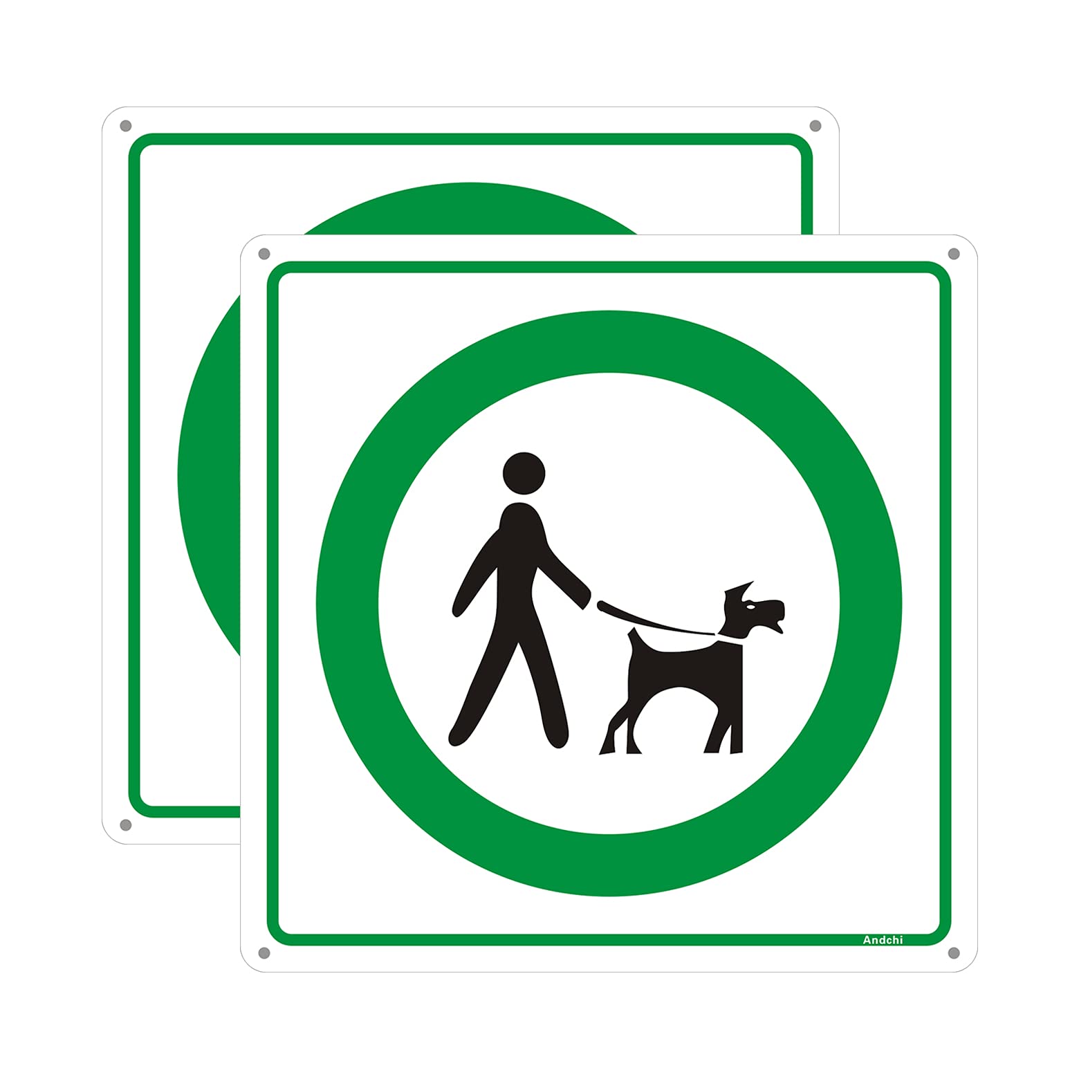 2pcs Dog Signs Keep Dog on Lead Sign, Aluminium Dog Safe Sinage, Size 7.87 * 7.87 inch/20 * 20cm