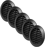 Vent Systems 80 mm Round Black Air Vent Cover Pack of 5 with Insect Screen