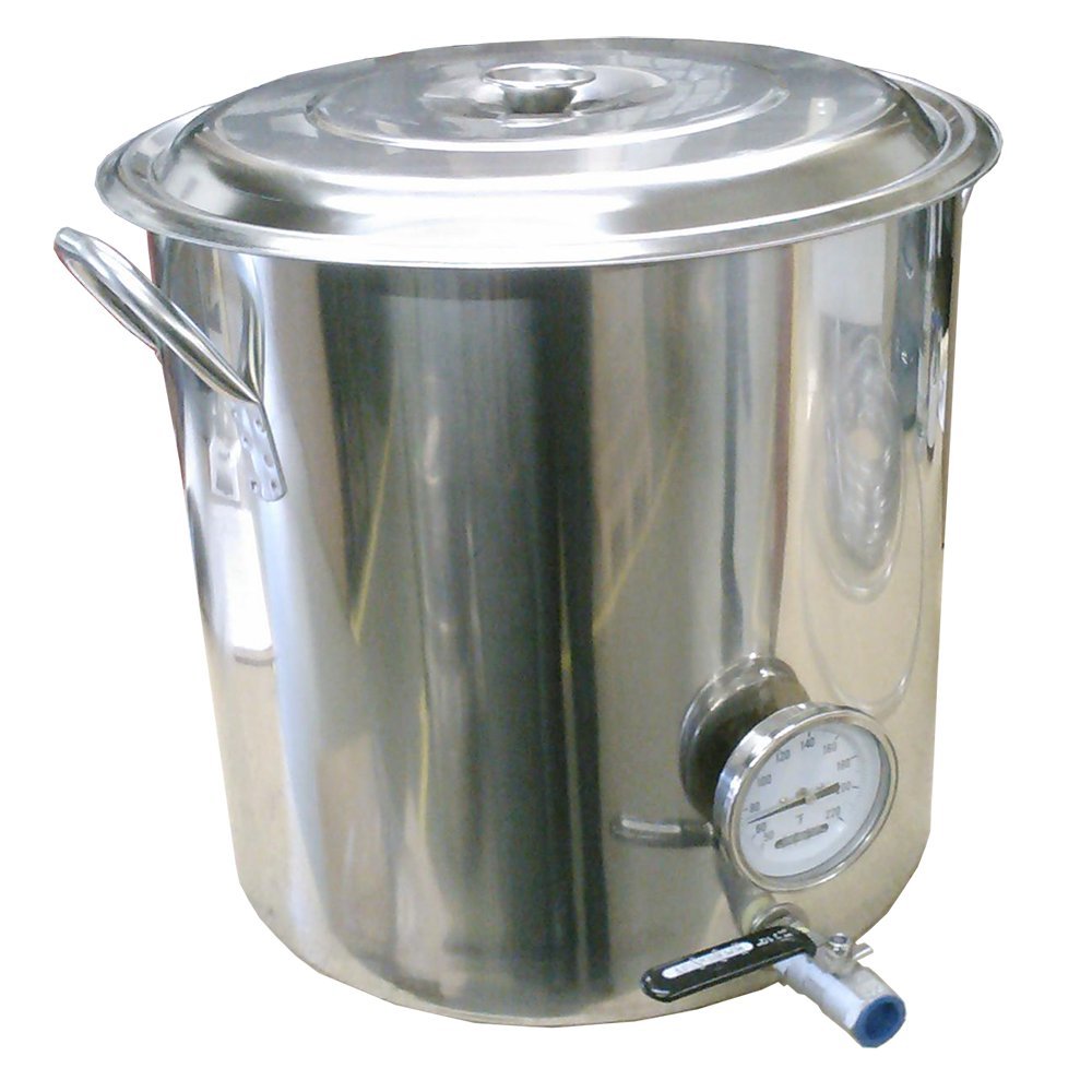 HomeBrewStuff 32 QT Stainless Steel Home Brew Kettle with Valve and