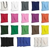 TOPDesign 24-Pack Economical 16"x15" Cotton Tote Bag, Lightweight Medium Reusable Grocery Shopping Cloth Bags, Suitable for DIY, Advertising, Promotion, Gift, Activity