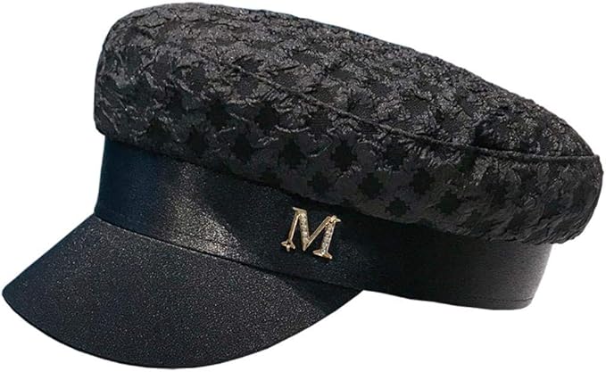 YDY Damen Mütze im Herbststil, plissiert, atmungsaktiv, Marineblau