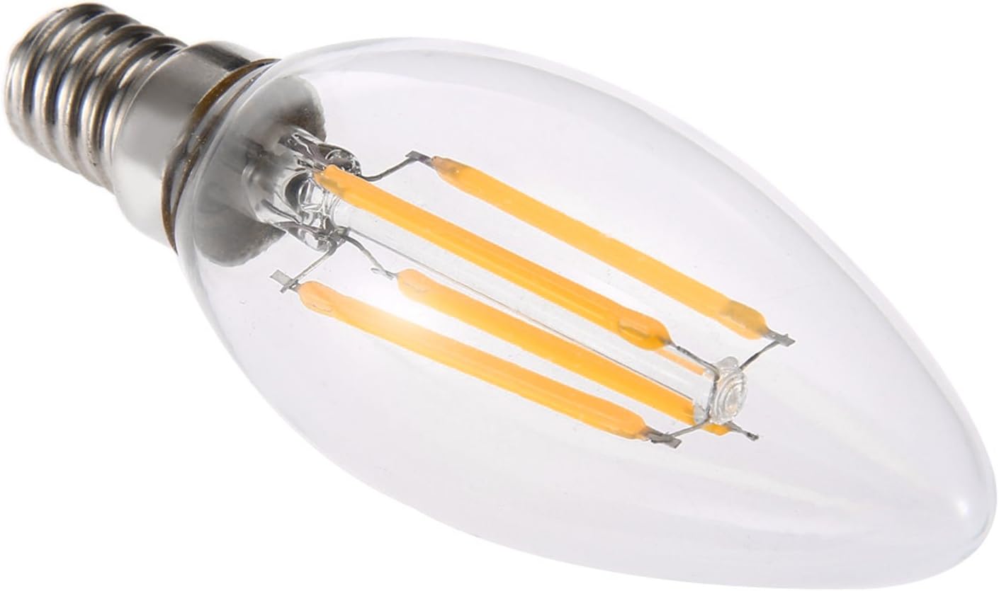 Bulbs, E14 4W Warm White Cool White Glass Shell LED Candle Light Edison LED Filament Lamp LED Bulb AC 220-240V (1pcs) For Home & kitchen ( Color : Warm White )