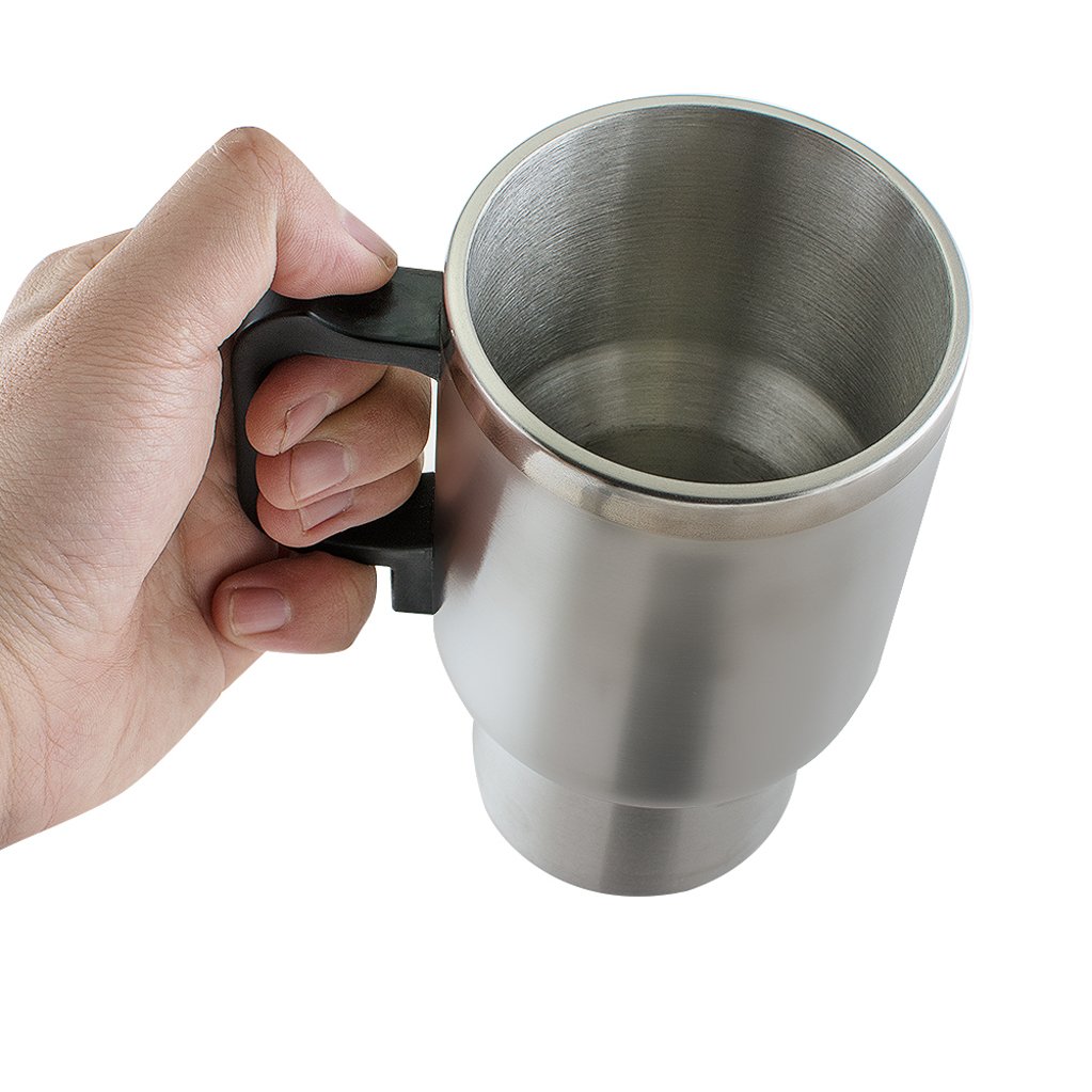 Travel Coffee Mugs, Vinmax Stainless Steel Travel Coffee Mug Cup Heated Thermos with Handle for Heating Water, Coffee, Tea Milk,16 Ounce 12V, ANTI SCALDING