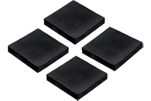 uxcell 4pcs Rubber Anti-Vibration Pads Hard Pad, 50mm Square Vibration Isolation Mats, 10mm Thickness Non-Slip Rubber Blocks, Anti-Skid Anti Noise for HVAC, Compressor, Air Conditioner