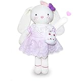 Softphia Easter Bunny Plush Bunny Stuffed Animal First Crochet Stuffed Animal Kids Rabbit Toy Designed Outfits and Heartfelt 