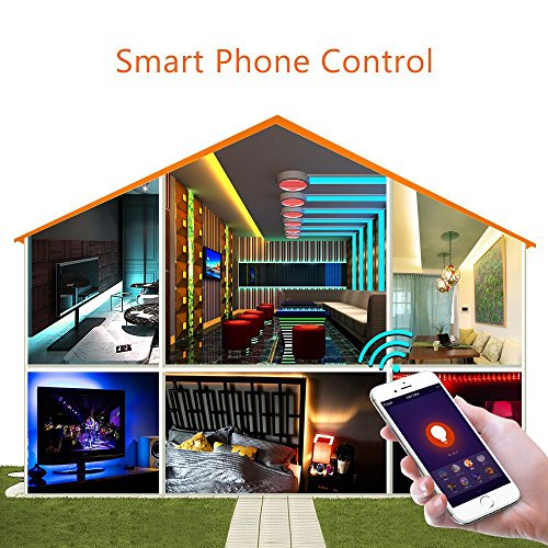 COOSA LED Strip Lights Wifi Wireless Smart Phone Control 5M 16.4Ft 300 LED Light Strips Kit 5050 RGB Waterproof IP65 Compatible with Alexa Google Home IFTTT Android and iOS for Home,Party,Ad Decor,Bar