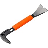 Klein Tools 66101 10-Inch Molding Bar with Integrated Nail Dimpler | Heavy-Duty Carbon Steel Pry Bar with Shock Absorbing Grip