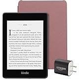Kindle Paperwhite Essentials Bundle including Kindle Paperwhite - Wifi, Ad-Supported, Amazon Leather Cover, and Power Adapter