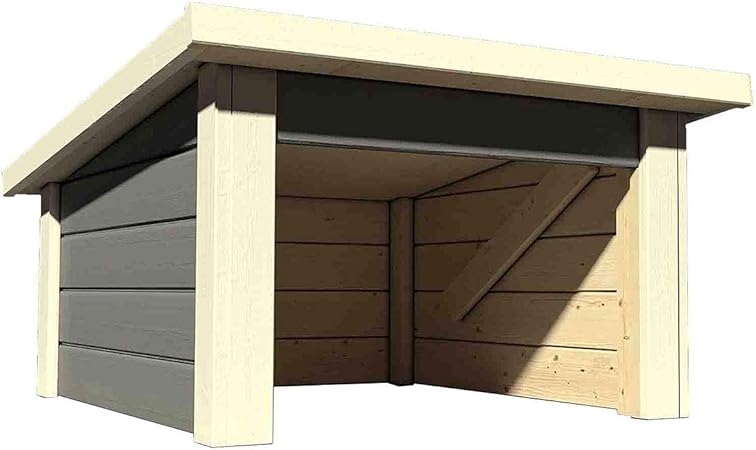 Hori Garage Fur Mahroboter I Rasenmaher Garage Carport Aus Holz I Terragrau Amazon De Garten