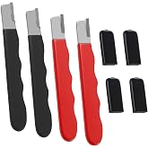 Andibro 4 Pack Tungsten Carbide Knife Sharpener, Pocket Blade Sharpeners | 4.92 Inch, Pruner, Garden Tool Sharpener, for Hedge Shears, Sickle, Scissor, Black &amp; Red