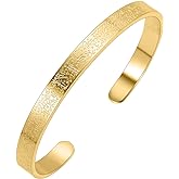 Qitian Islamic Jewelry Gifts for Women Allah Gold Bangles Bracelets Ayatul Kursi Arabic Cuff Bracelet for Women Men Islam Eid