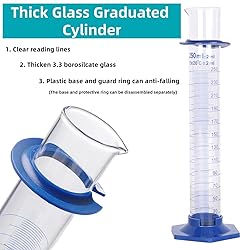 2 Pcs 250ml Graduated Cylinder, Plastic Hexagonal