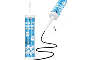 PAULINN Silicone Sealant Black, 100% Silicone Caulk Waterproof for RV, Kitchen, Bath, General Use, Window, Door, Glass, Marine, 10.2 Oz, 1 Pack
