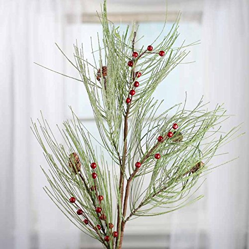 Factory Direct Craft Whispy Iced Artificial Pine and Berry Spray for Home and Holiday Decorating and Embellishing