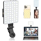 OLRPT Selfie Light, Phone Light with Front & Back Clip, 60 LED Portable Light with 3 Modes, 5000mAh Rechargeable Video Light 