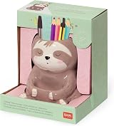 Legami Desk Friends Sloth Ceramic Pen Holder 9.2 x 10.4 cm Hand Painted view 4